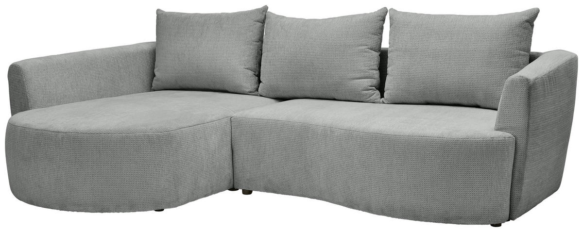 ECKSOFA Grau Chenille  - Schwarz/Grau, MODERN, Kunststoff/Textil (179/287cm) - Carryhome
