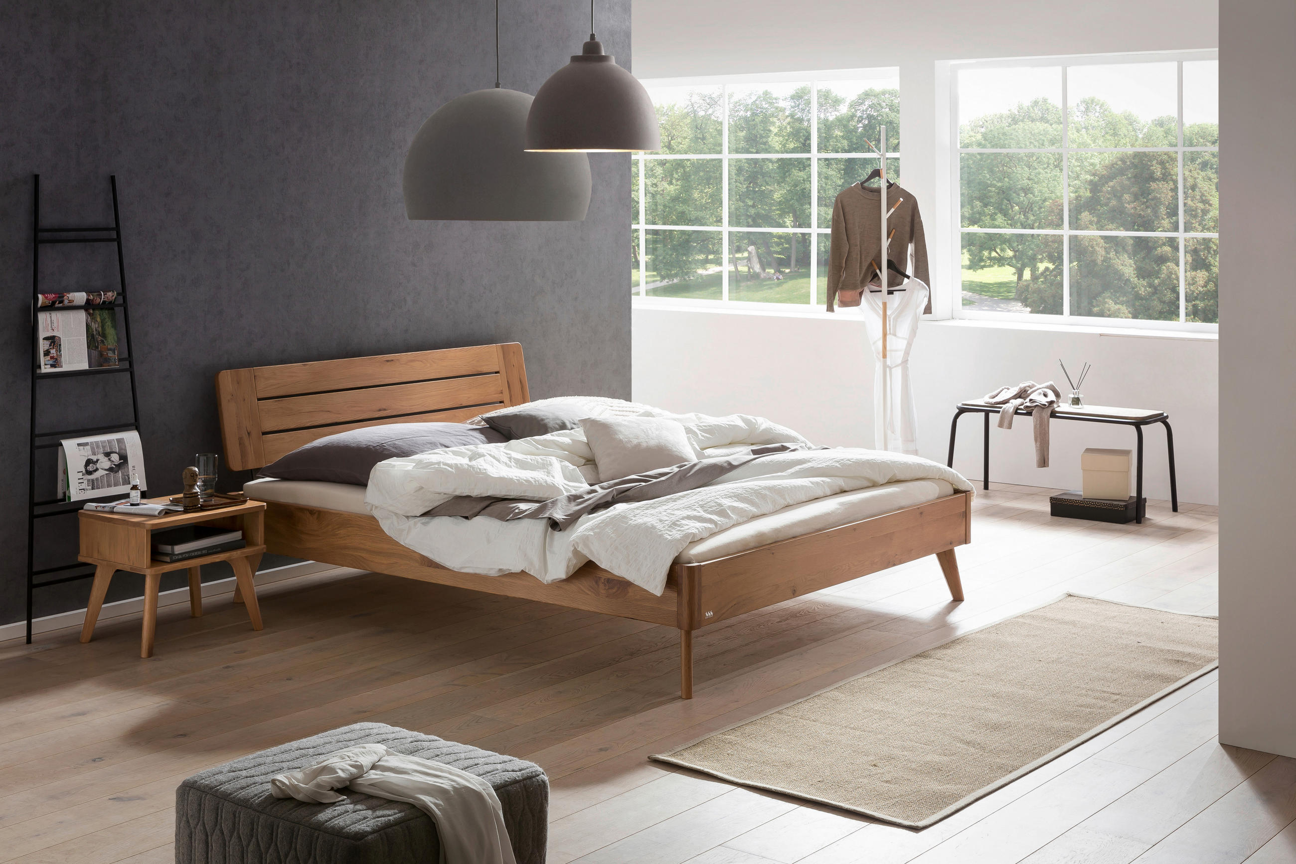 BETT 180/200 cm  in Wildeiche  - Wildeiche, KONVENTIONELL, Holz (180/200cm) - Hasena