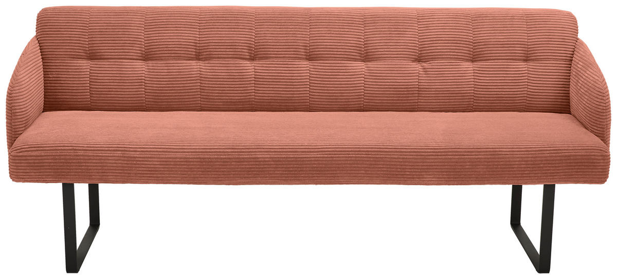 SITZBANK 217/85/69 cm Cord Rostfarben Metall  - Rostfarben/Schwarz, Design, Textil/Metall (217/85/69cm) - Musterring