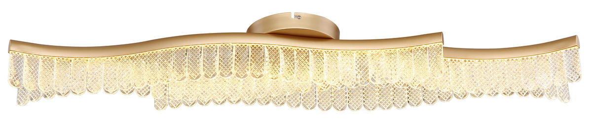 LED MENNYEZETI LÁMPA - aranyszínű/átlátszó, Design, műanyag/fém (108/18/13cm) - Globo