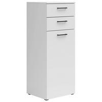 KOMODA, bílá, 45/115/40 cm - bílá/černá, Moderní, kompozitní dřevo/plast (45/115/40cm) - Carryhome