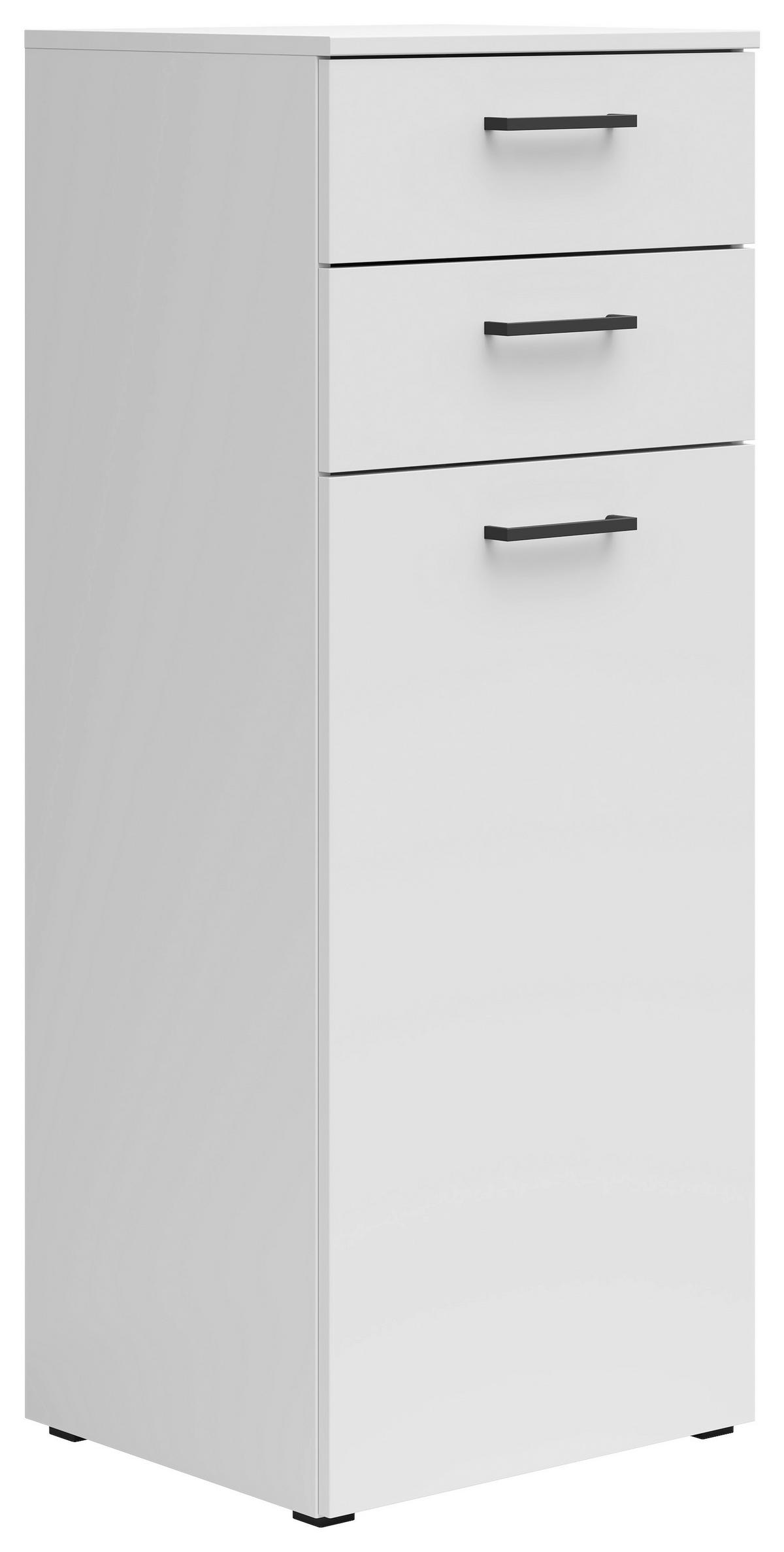 KOMODA, bílá, 45/115/40 cm - bílá/černá, Moderní, kompozitní dřevo/plast (45/115/40cm) - Carryhome
