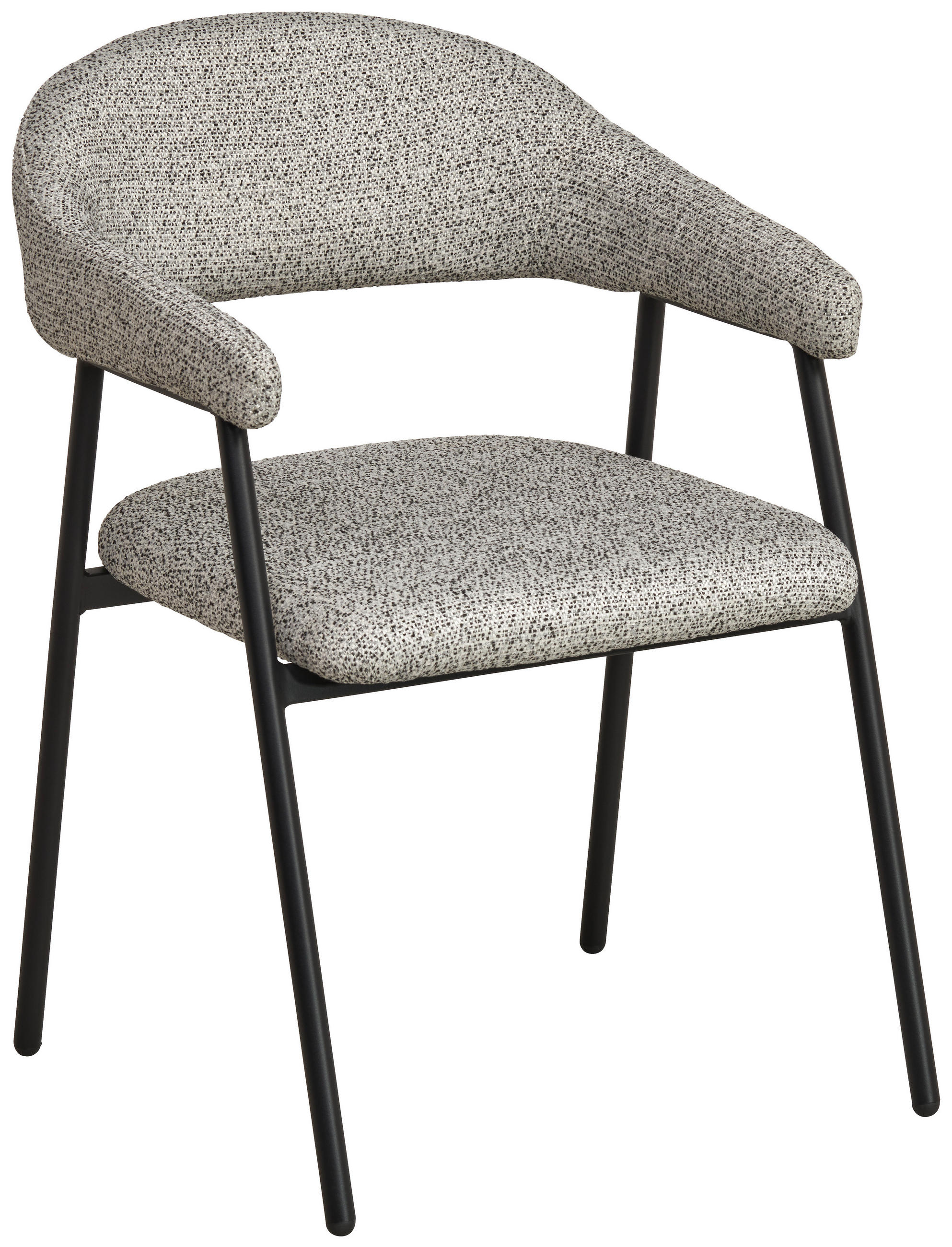 ARMLEHNSTUHL  in Eisen Webstoff  - Schwarz/Grau, MODERN, Textil/Metall (61/79/59cm) - MID.YOU
