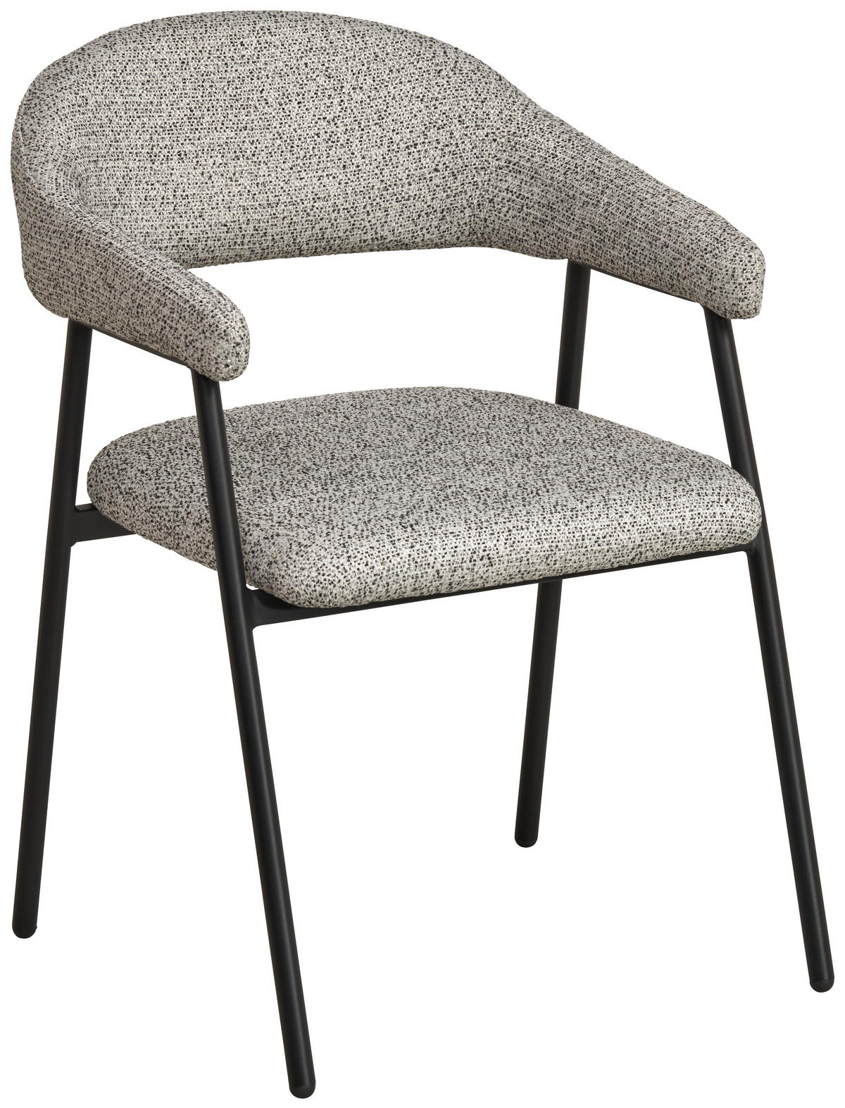 ARMLEHNSTUHL  in Eisen Webstoff  - Schwarz/Grau, MODERN, Textil/Metall (61/79/59cm) - MID.YOU