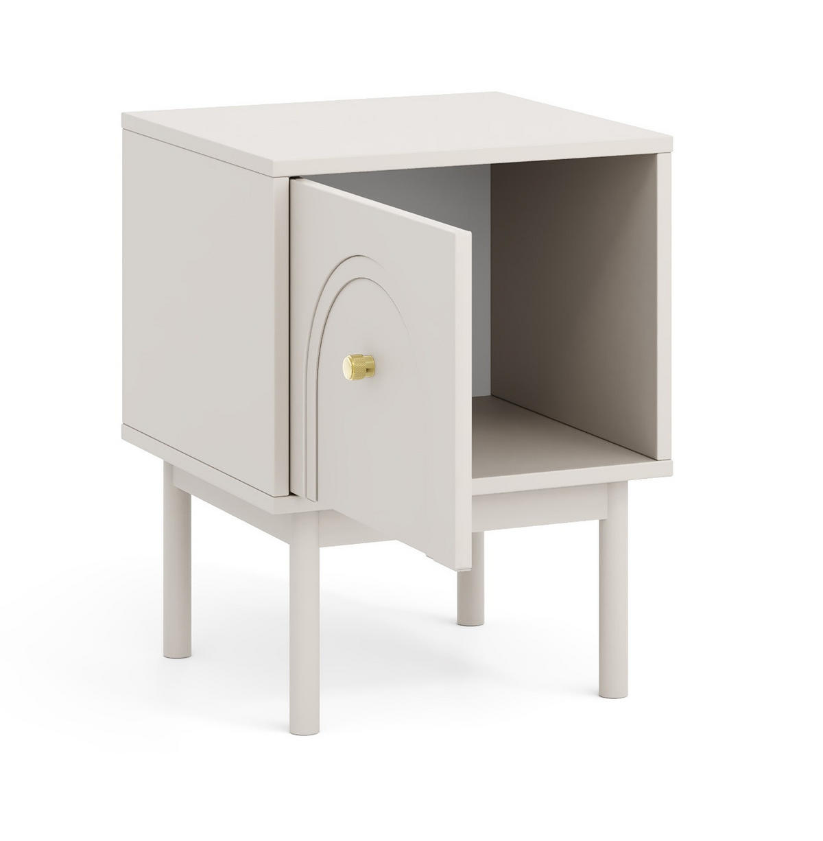 NACHTSCHRANK 41,5/53,5/39 cm  - Kaschmir/Goldfarben, Design, Holzwerkstoff/Metall (41,5/53,5/39cm) - Xora