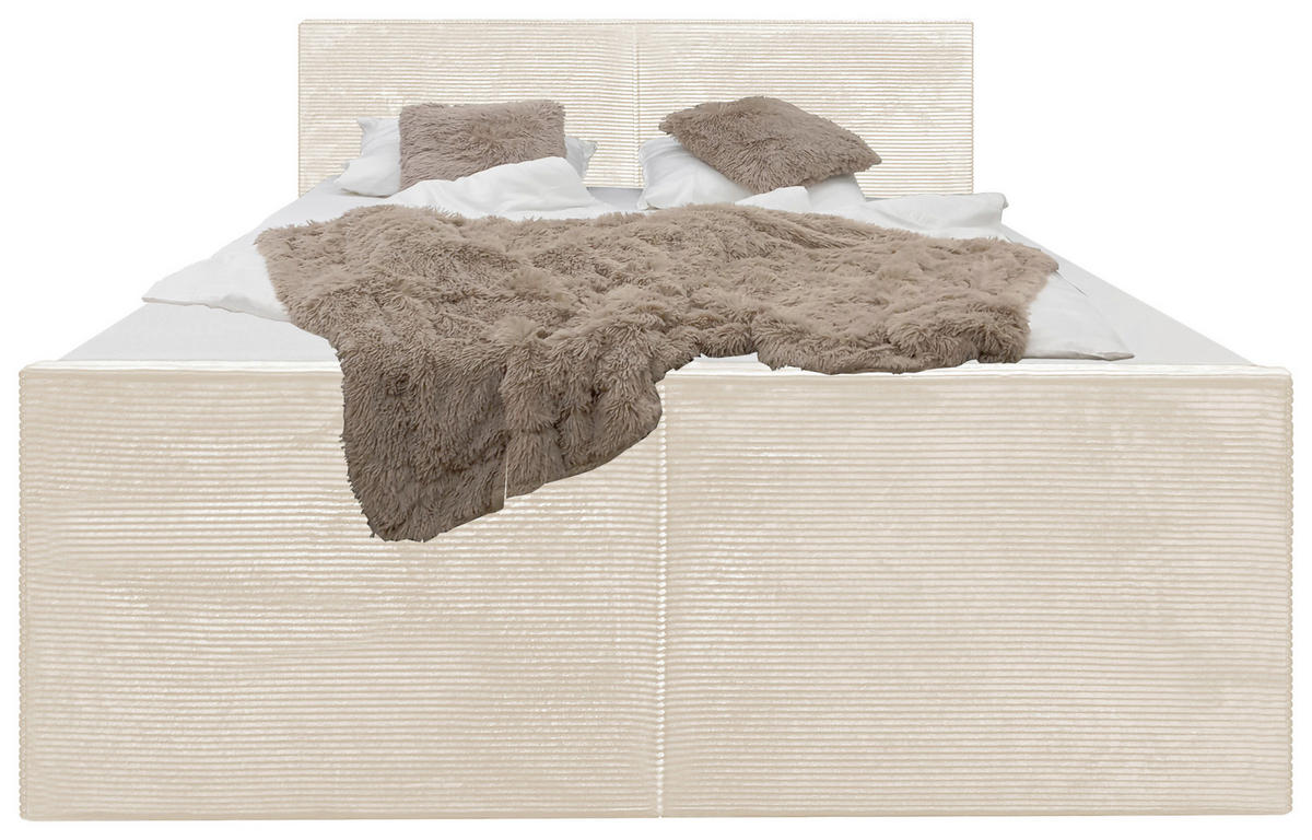 BOXSPRINGBETT 140/200 cm  in Beige  - Beige, MODERN, Textil (140/200cm) - Livetastic