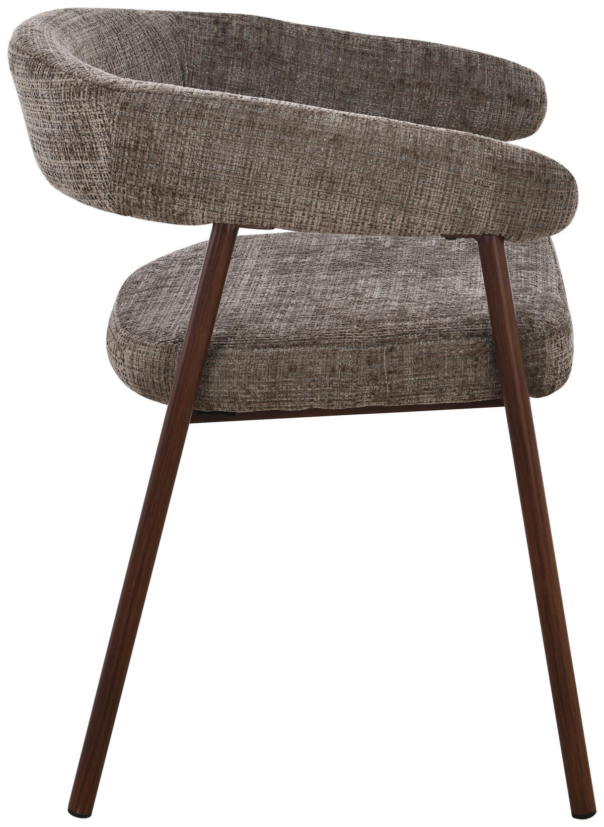 ARMLEHNSTUHL   Chenille  Braun, Walnussfarben  - Walnussfarben/Braun, MODERN, Holz/Textil (56/77/58cm) - Livetastic
