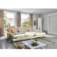 ECKSOFA  in Echtleder Creme, Naturfarben  334/176 cm  - Creme/Schwarz, Design, Leder/Metall (334/176cm) - Dieter Knoll
