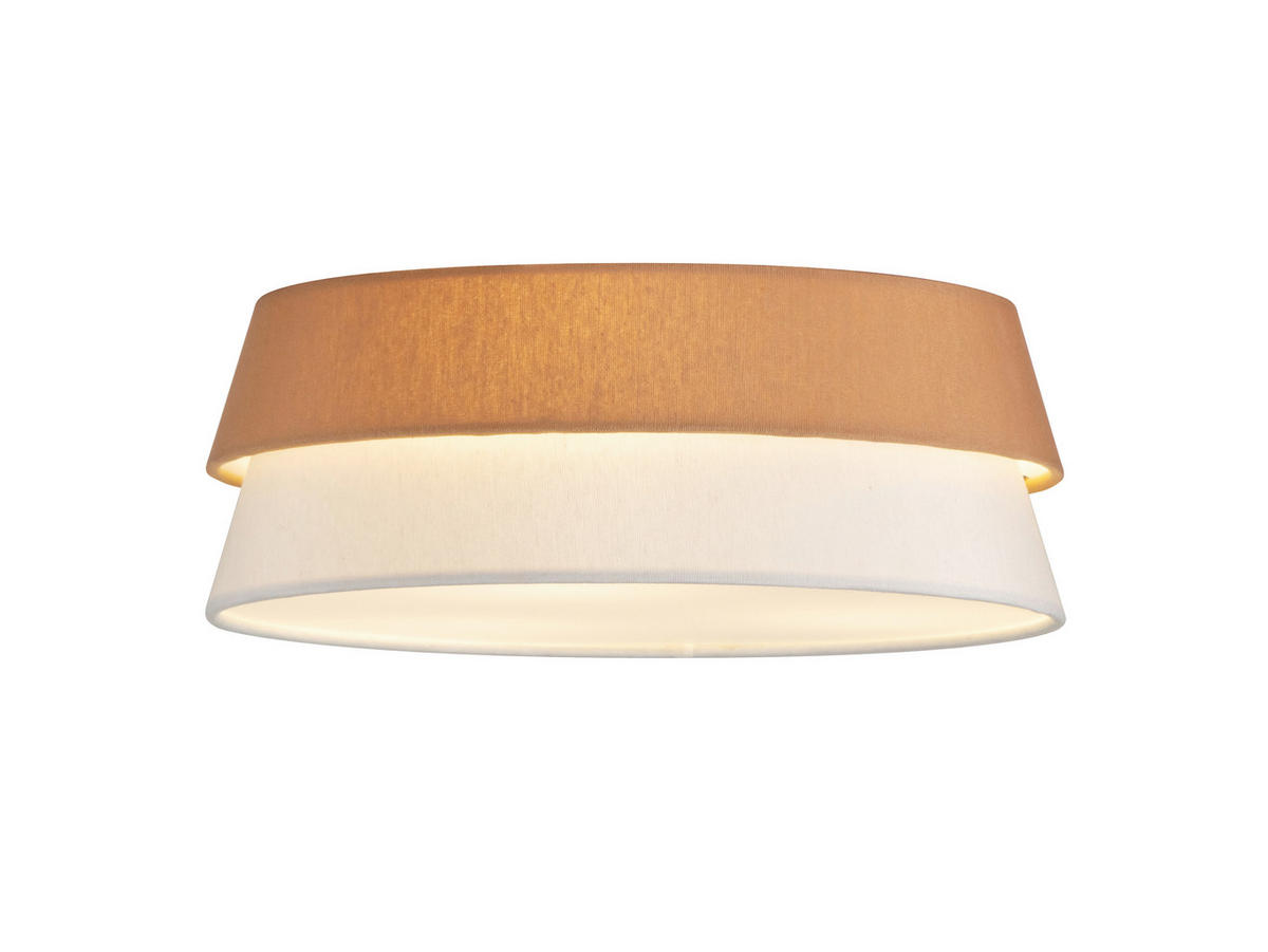 DECKENLEUCHTE 37/14 cm  - Weiß/Mokka, Trend, Kunststoff/Textil (37/14cm) - Collett's Monde