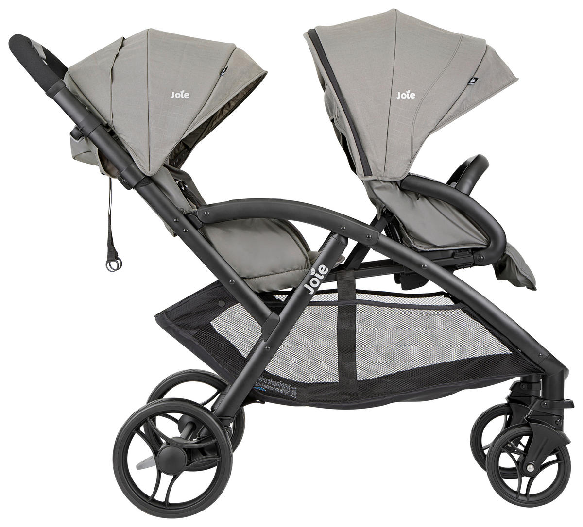 GESCHWISTERWAGEN EVALITE DUO  - Schwarz/Grau, Basics, Textil/Metall (56/101,5/104cm) - Joie