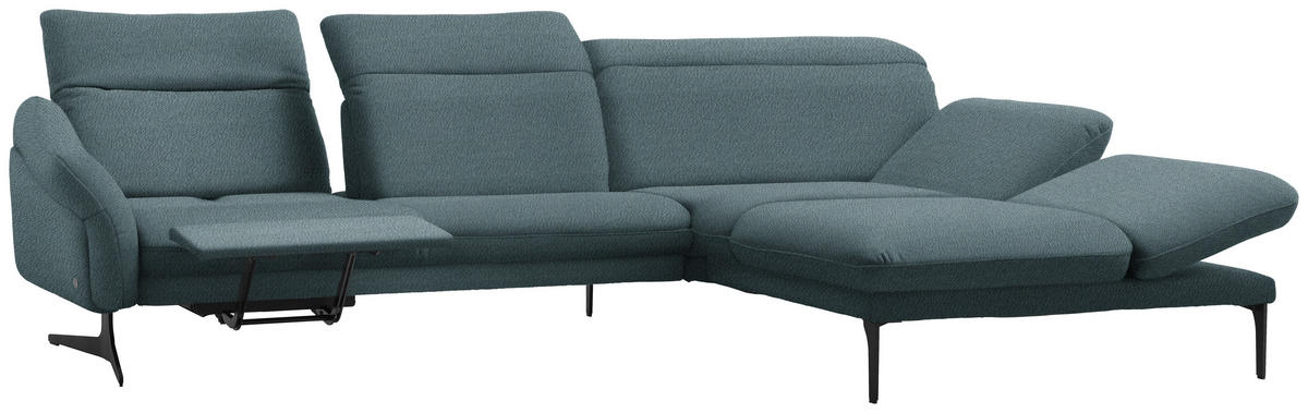 ECKSOFA in Webstoff Hellblau  - Anthrazit/Hellblau, Design, Textil/Metall (299/203cm) - Himolla