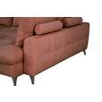 WOHNLANDSCHAFT Rot Chenille  - Rot/Schwarz, KONVENTIONELL, Textil/Metall (160/340/188cm) - Xora