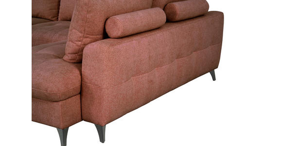 WOHNLANDSCHAFT Rot Chenille  - Rot/Schwarz, KONVENTIONELL, Textil/Metall (160/340/188cm) - Xora