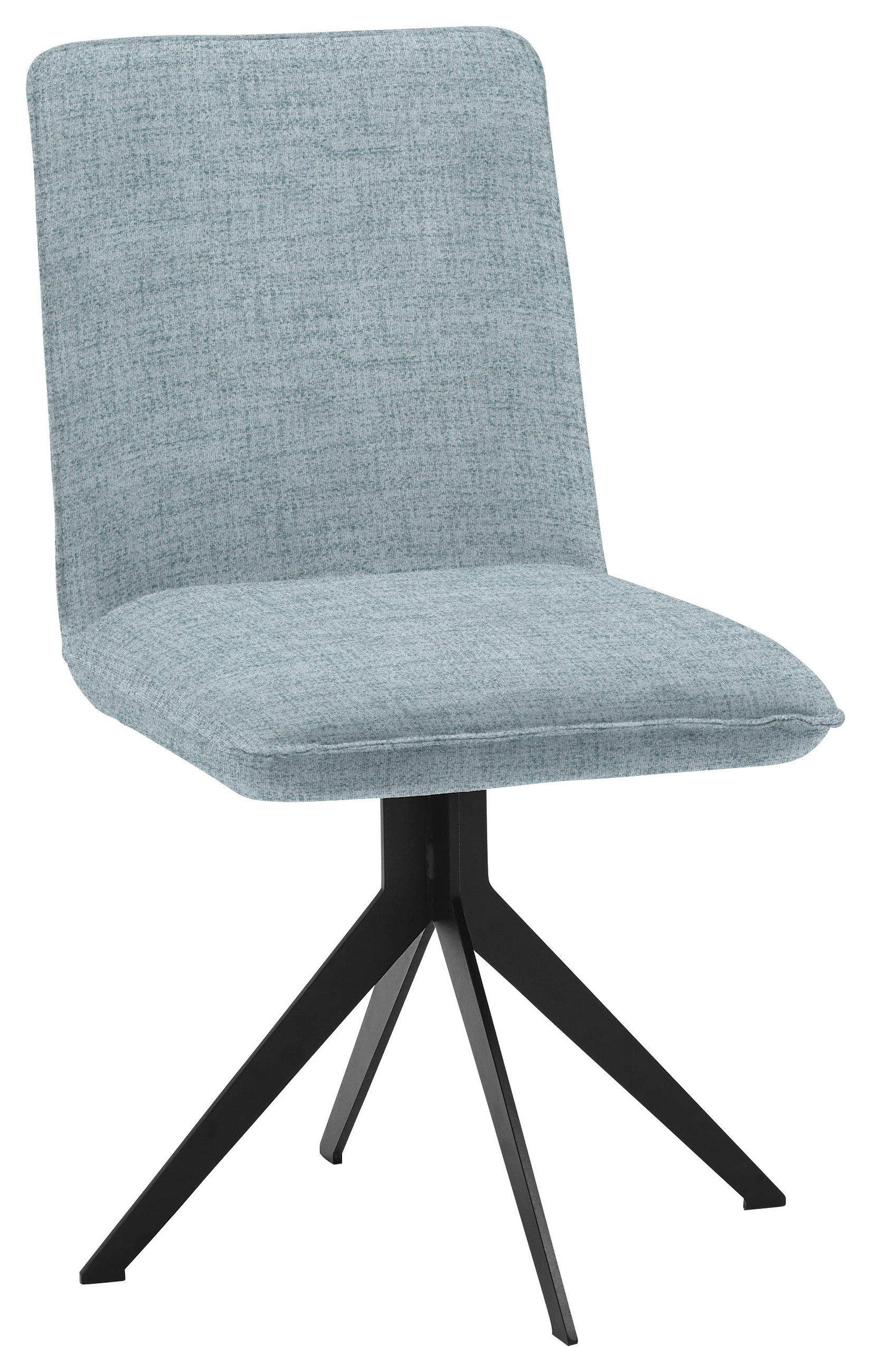 STUHL Webstoff Schwarz, Hellblau  - Schwarz/Hellblau, Design, Textil/Metall (46,5/87/64cm) - Voleo