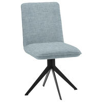 STUHL drehbar Webstoff Schwarz, Hellblau  - Schwarz/Hellblau, Design, Textil/Metall (46,5/87/64cm) - Voleo