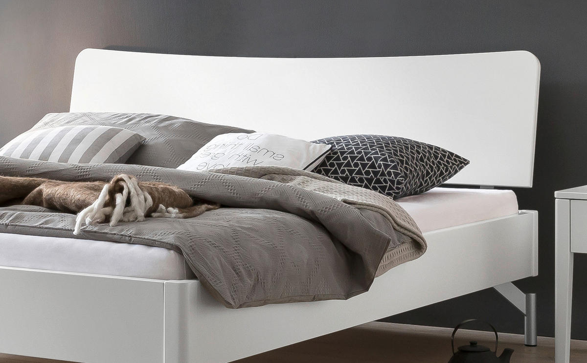 BETT 140/200 cm  in Weiß  - Alufarben/Weiß, Design, Metall (140/200cm) - Hasena