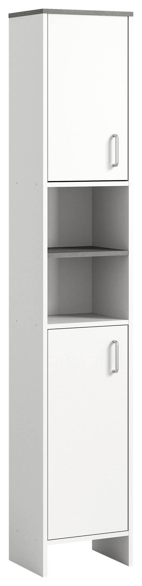 HOCHSCHRANK 32/181/28 cm  - Silberfarben/Weiß, MODERN, Holzwerkstoff/Kunststoff (32/181/28cm) - Xora