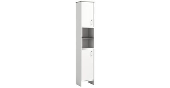 HOCHSCHRANK 32/181/28 cm - Silberfarben/Weiß, MODERN, Holzwerkstoff/Kunststoff (32/181/28cm) - Xora