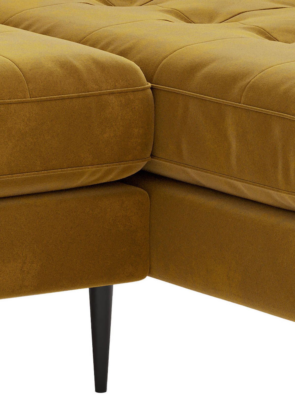 ECKSOFA Scott Senfgelb Flachgewebe  - Edelstahlfarben/Gelb, Design, Textil/Metall (205/259cm) - Livetastic