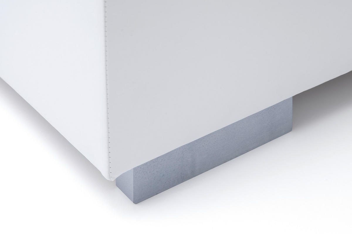 BOXBETT 140/200 cm  in Weiß  - Edelstahlfarben/Weiß, MODERN, Kunststoff/Textil (140/200cm) - Livetastic