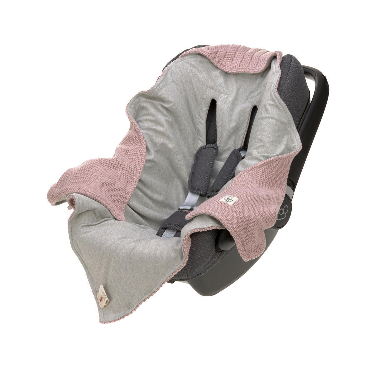 EINSCHLAGDECKE      - Hellrosa/Grau, Basics, Textil (78/0,5/78cm) - Lässig