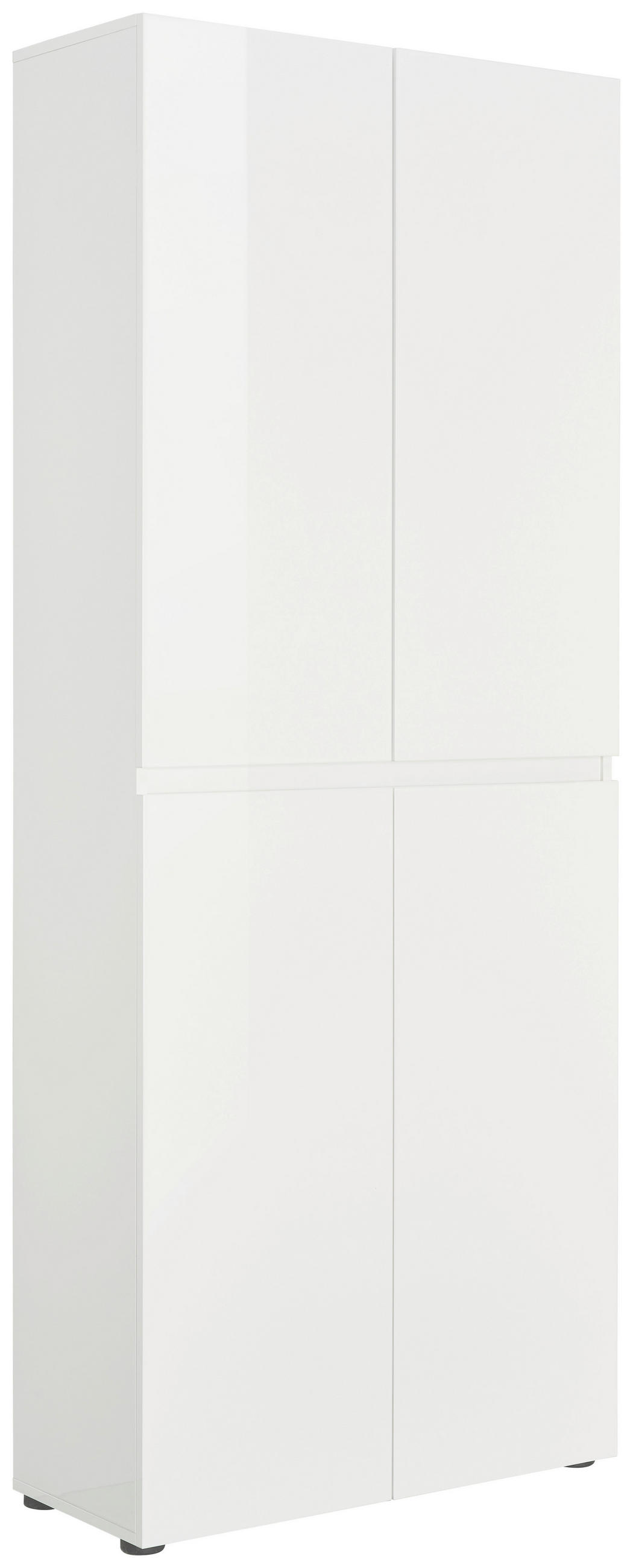 SCHUHSCHRANK Weiß - Schwarz/Weiß, Design, Holzwerkstoff/Kunststoff (80/200/34cm) - Xora