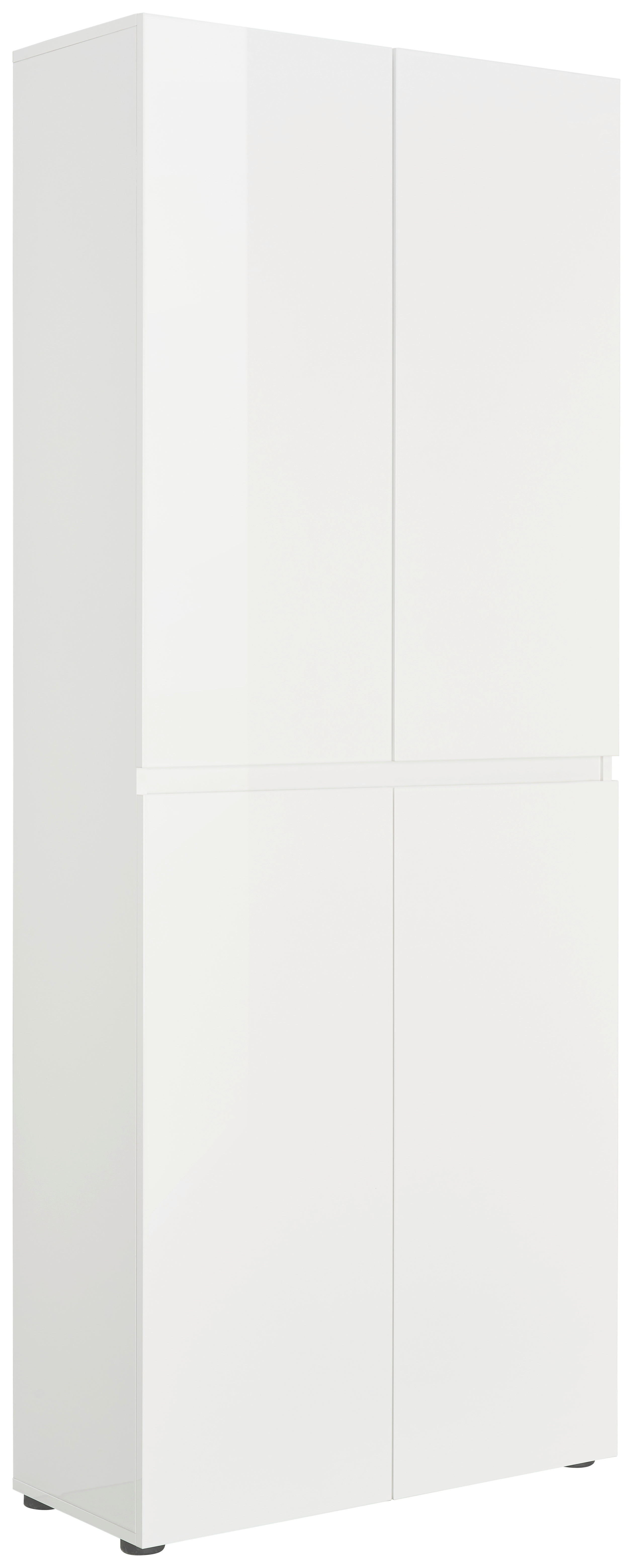 SCHUHSCHRANK Weiß  - Schwarz/Weiß, Design, Holzwerkstoff/Kunststoff (80/200/34cm) - Xora