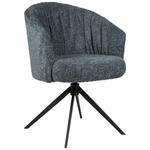 ARMLEHNSTUHL  in Eisen Chenille  - Blau/Schwarz, Design, Textil/Metall (63/81,5/62,5cm) - Dieter Knoll