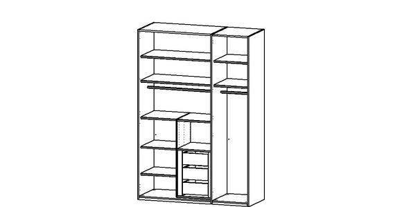 DREHTÜRENSCHRANK 151/223/60 cm 3-türig Grau - Grau, Trend, Holzwerkstoff/Metall (151/223/60cm) - Novel
