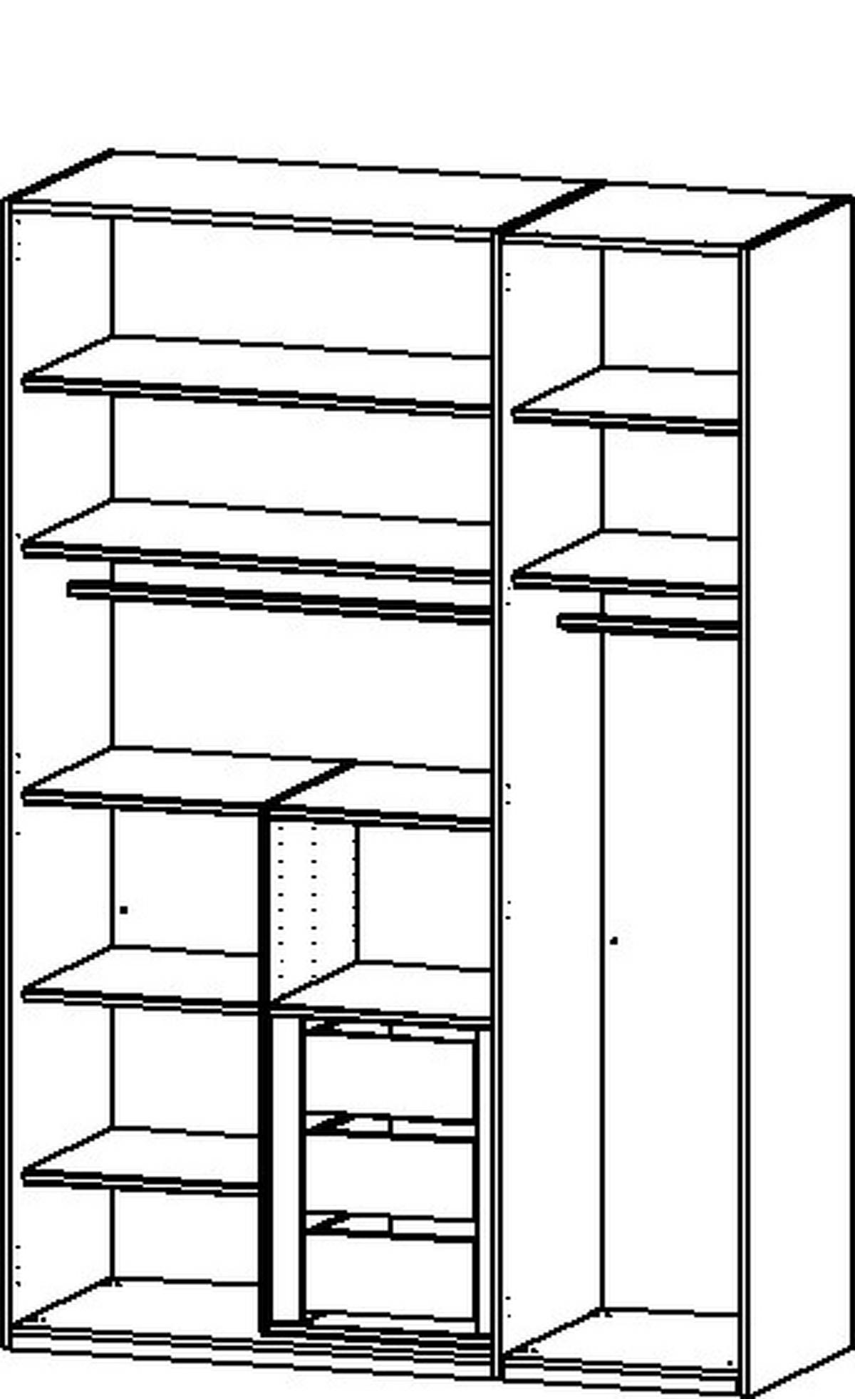 DREHTÜRENSCHRANK 151/223/60 cm 3-türig Grau  - Grau, Trend, Holz/Holzwerkstoff (151/223/60cm) - Novel