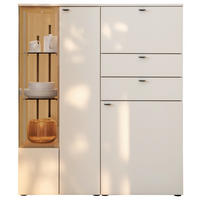 HIGHBOARD Weiß, Wildeiche  120/140/43 cm  - Wildeiche/Anthrazit, Design, Glas/Holz (120/140/43cm) - Venjakob