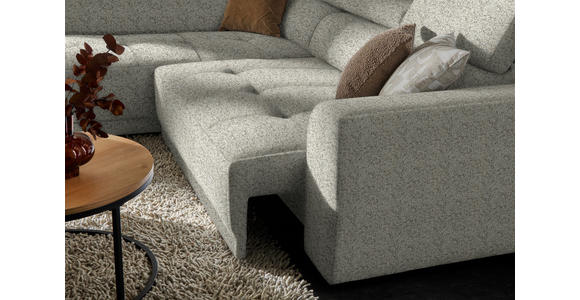 ECKSOFA in Struktur Creme 205/284 cm - Creme/Schwarz, Design, Kunststoff/Textil (205/284cm) - Xora
