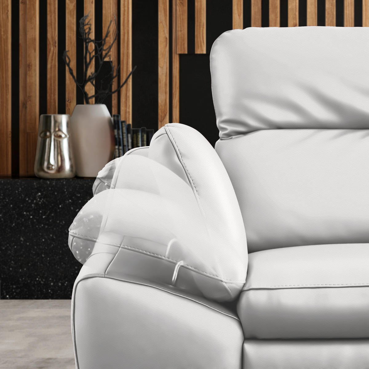 ECKSOFA in Echtleder Weiß  286/183 cm  - Schwarz/Weiß, Design, Leder/Metall (286/183cm) - Celina Home