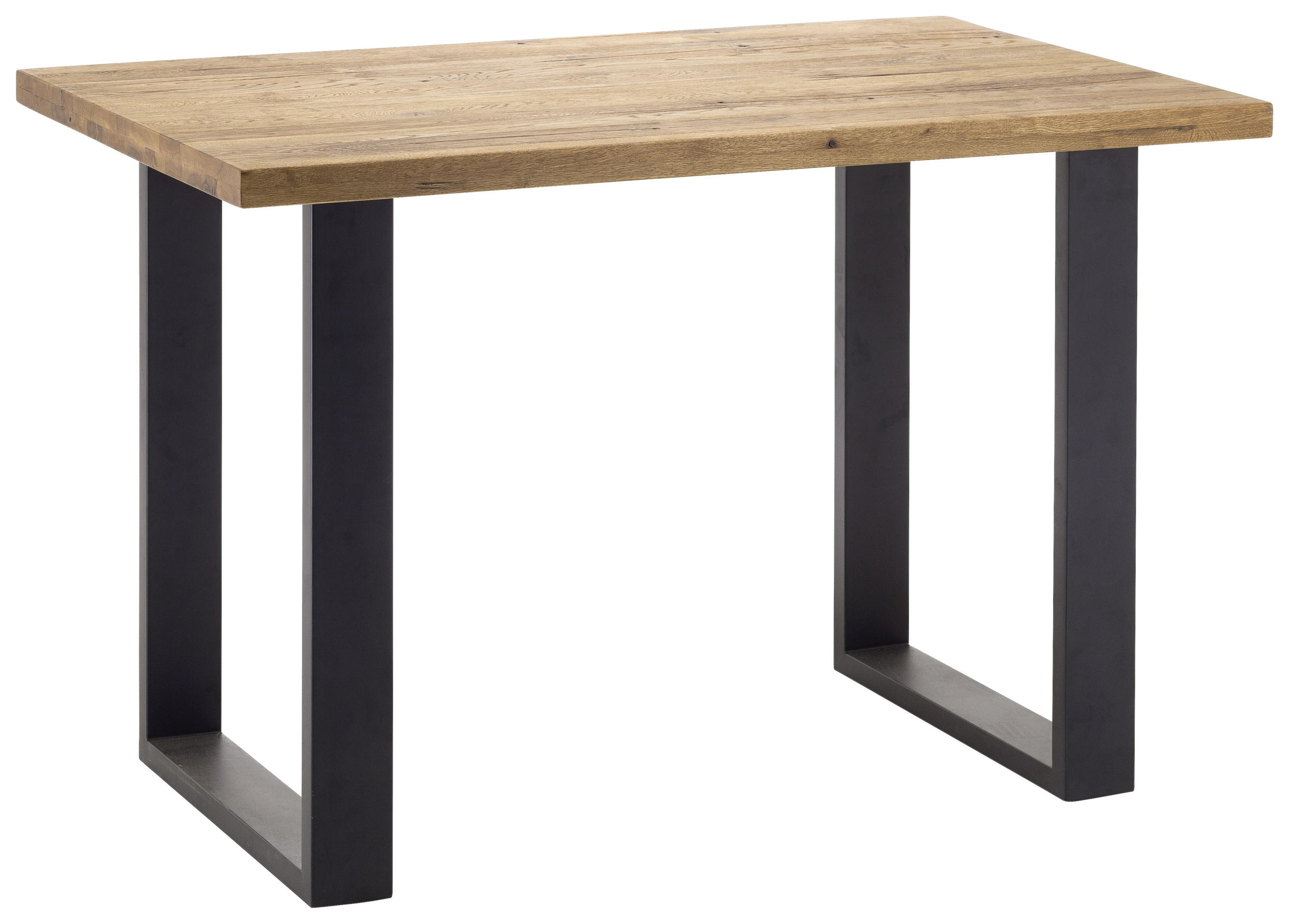 BARTISCH Wildeiche massiv rechteckig Anthrazit, Eichefarben - Eichefarben/Anthrazit, Design, Holz/Metall (160/100/95cm) - Novel