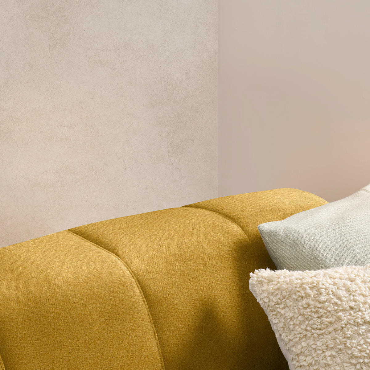 ECKSOFA in Chenille Currygelb  167/311 cm  - Currygelb/Schwarz, Design, Textil/Metall (167/311cm) - Xora