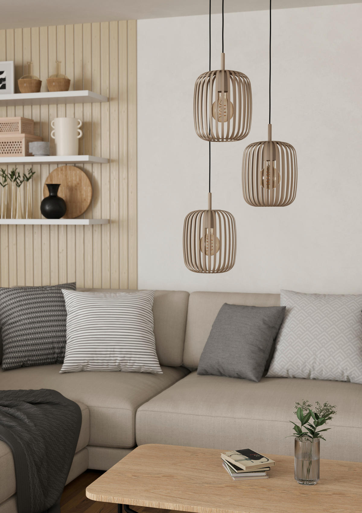 ZÁVĚSNÉ SVÍTIDLO, 46/110 cm  - pískové barvy, Design, kov (46/110cm)