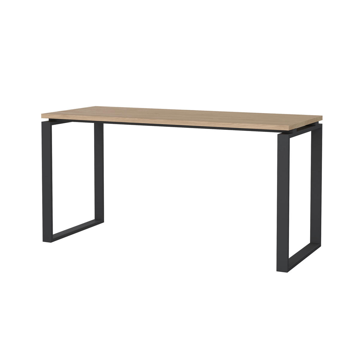 SCHREIBTISCH 150/60/75,6 cm  in Eichefarben  - Eichefarben/Grau, MODERN, Holzwerkstoff/Metall (150/60/75,6cm) - MID.YOU