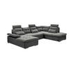 WOHNLANDSCHAFT Grau, Schwarz Webstoff  - Chromfarben/Schwarz, Design, Kunststoff/Textil (170/324/218cm) - MID.YOU