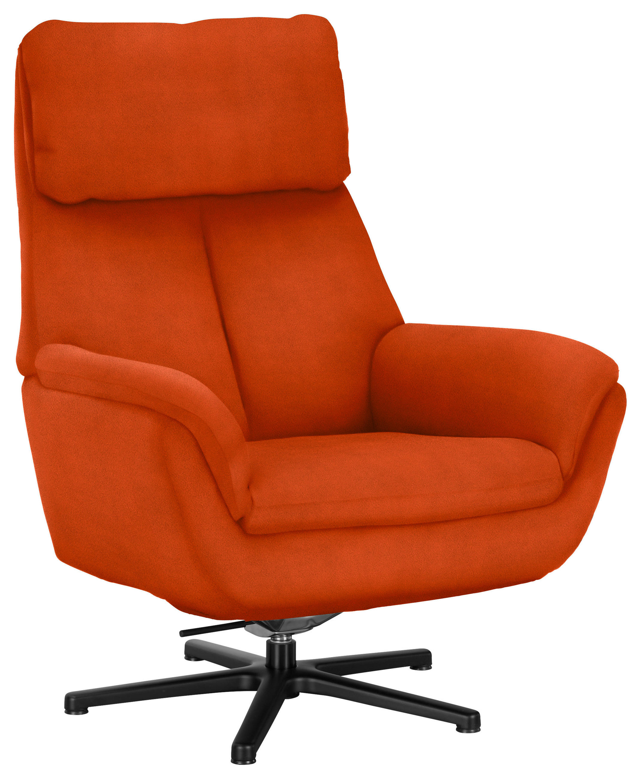 RELAXSESSEL in Textil Orange  - Schwarz/Orange, Design, Textil/Metall (79/108/89cm) - Beldomo Style