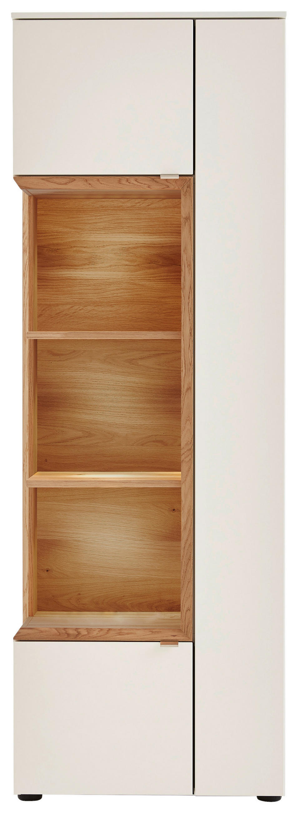 VITRINE  in furniert Eiche Weiß, Eichefarben  - Edelstahlfarben/Eichefarben, Design, Holz/Holzwerkstoff (60/173/43cm) - Venjakob