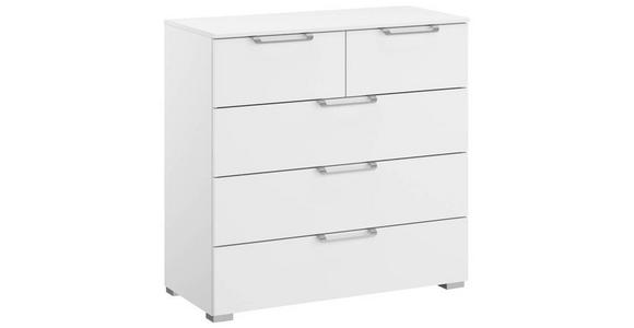 KOMMODE 80/81/42 cm in Weiß - Silberfarben/Alufarben, Design, Holzwerkstoff/Kunststoff (80/81/42cm) - Novel