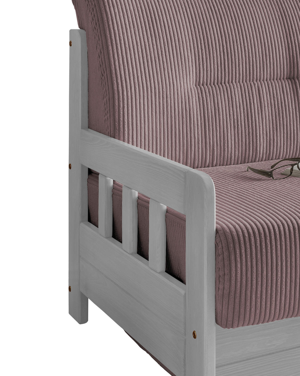 SCHLAFSOFA in Cord Rosa  - Weiß/Rosa, MODERN, Holz/Textil (154/88/90cm) - Livetastic