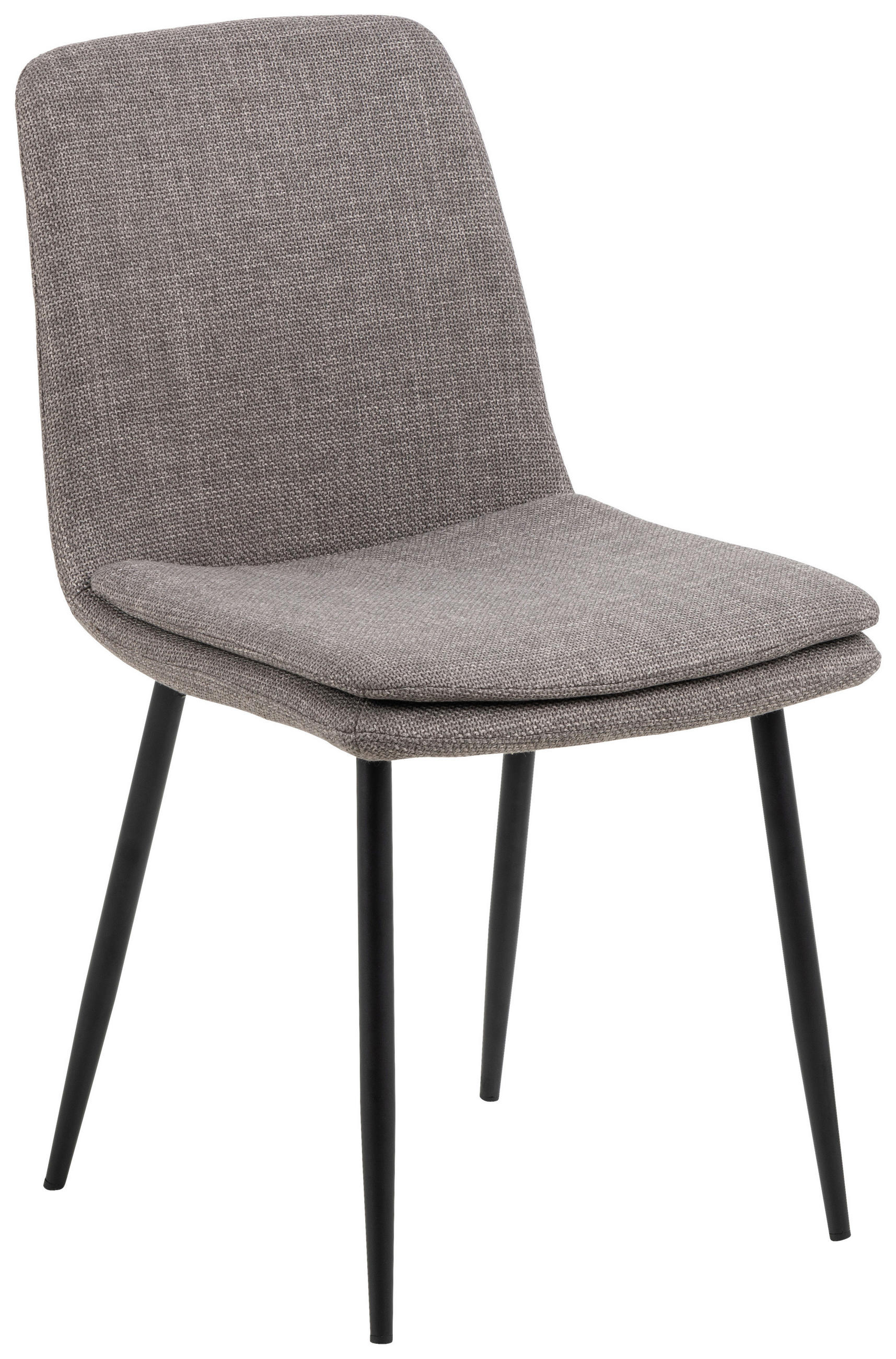 STUHL  in Webstoff Textil  - Graubraun/Schwarz, Design, Textil/Metall (46/85,5/55cm) - MID.YOU
