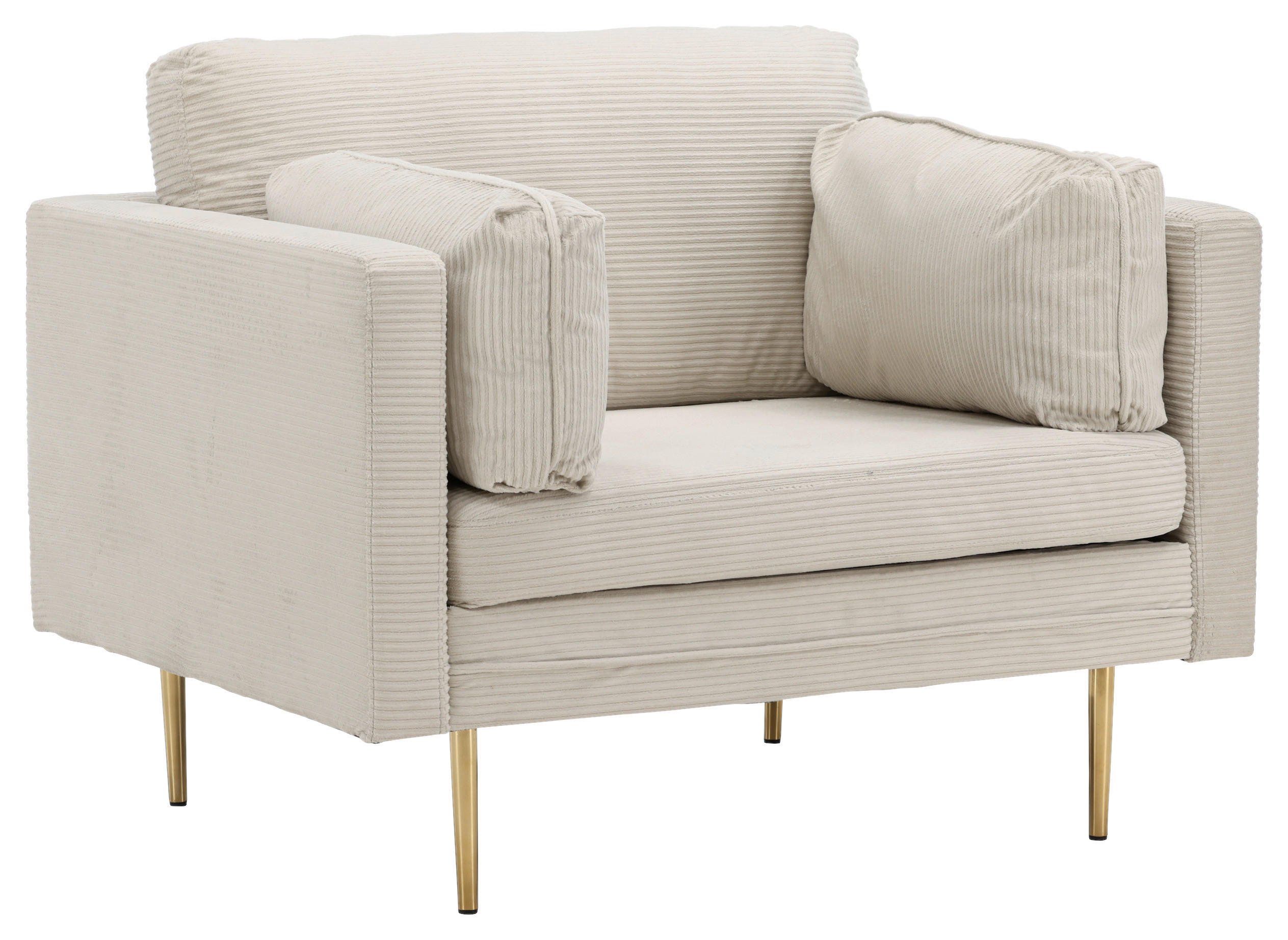 SESSEL in Goldfarben, Beige  - Beige/Goldfarben, Design, Textil/Metall (110/84/86cm) - Livetastic