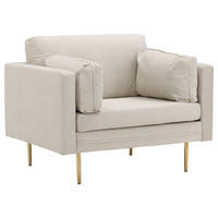 SESSEL in Goldfarben, Beige  - Beige/Goldfarben, Design, Textil/Metall (110/84/86cm) - Livetastic