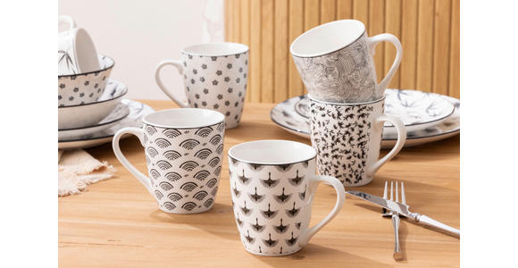 KOMBISERVICE TOKYO 2.0 30-teilig  - Schwarz/Weiß, Trend, Keramik - Novel
