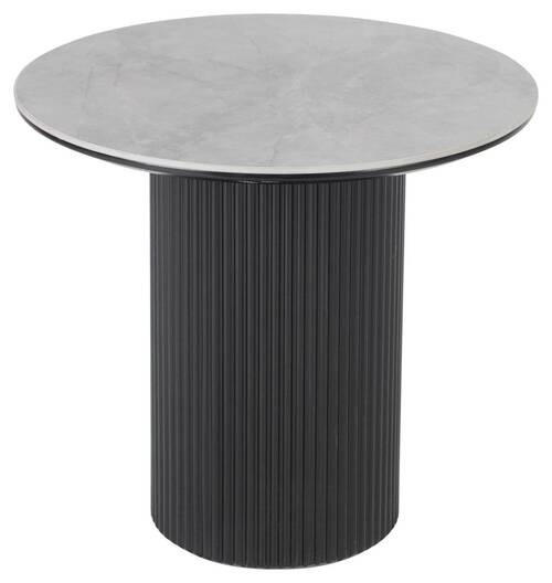 BEISTELLTISCH 50/50/45 cm Schwarz, Hellgrau rund  - Hellgrau/Schwarz, Design, Keramik/Holzwerkstoff (50/50/45cm) - Stylife