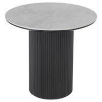 BEISTELLTISCH 50/50/45 cm Schwarz, Hellgrau rund  - Hellgrau/Schwarz, Design, Keramik/Holzwerkstoff (50/50/45cm) - Stylife