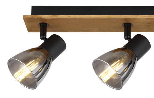 SPOTLIGHT 40/7/15,5 cm   - svart/mörkbrun, Design, metall/trä (40/7/15,5cm) - Globo