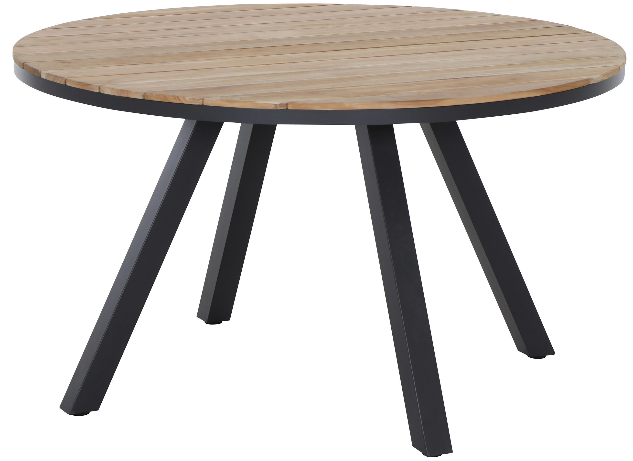 GARTENTISCH Holz, Metall rund  - Anthrazit/Teakfarben, KONVENTIONELL, Holz/Metall (130cm) - Siena Garden